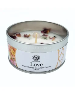 Aromatherapie edelsteen kaars Love Rose