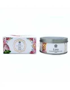 Aromatherapie edelsteen kaars Love Rose
