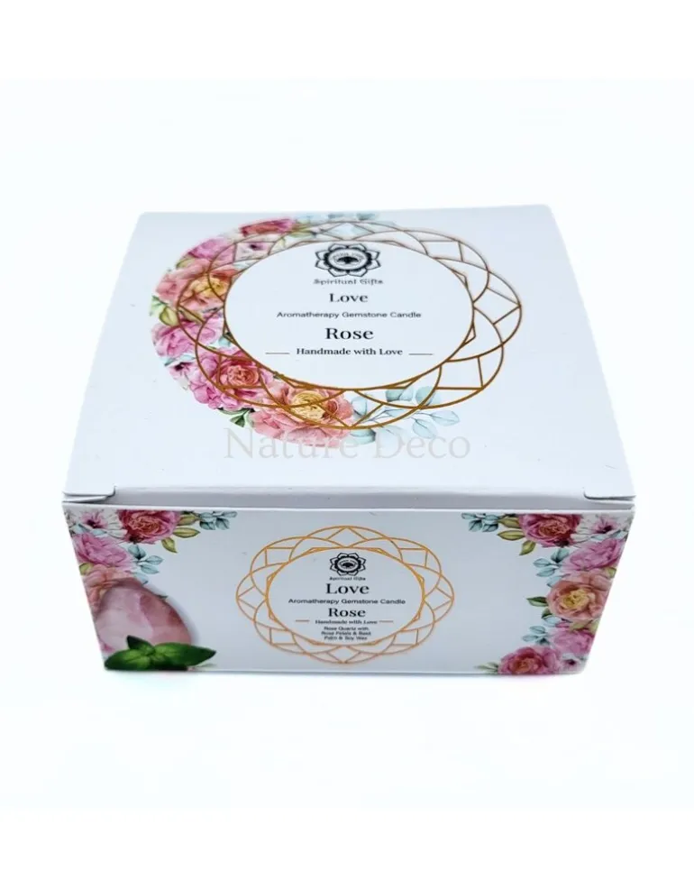 Aromatherapie edelsteen kaars Love Rose