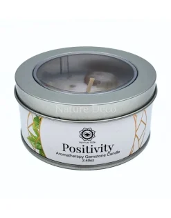 Aromatherapie edelsteen kaars Positivity Green Tea