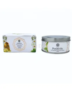 Aromatherapie edelsteen kaars Positivity Green Tea