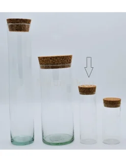 Cilinder glas L 12cm stolp/buis kurk