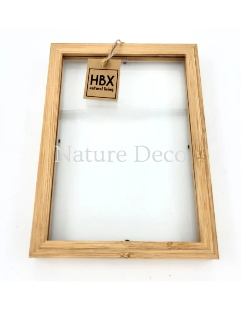Dubbelglas lijst naturel 24,5 x 18 x 0,9cm