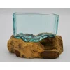 Glas op hout rechthoek Groot