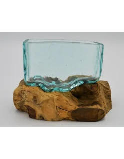 Glas op hout rechthoek Groot