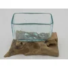 Glas op hout rechthoek Middel