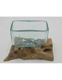 Glas op hout rechthoek Middel