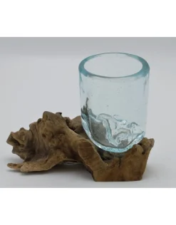 Glas op hout rond s