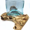 Glas op hout organisch 23 x 18 x 15 cm