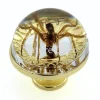 Gouden deurknop met waterspin 3,5 x 3,5 x 5 cm