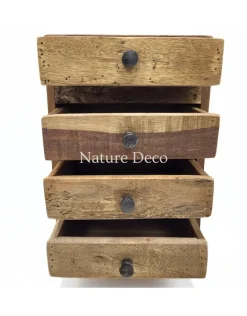 Houten ladekast met 4 laden