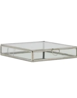 Vitrine box nikkel 20x20x4cm
